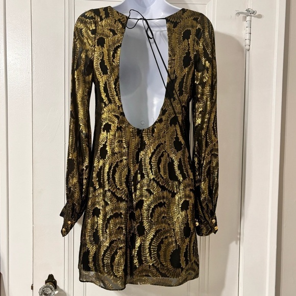 Milly silk gold dress size 2 - Picture 8 of 14